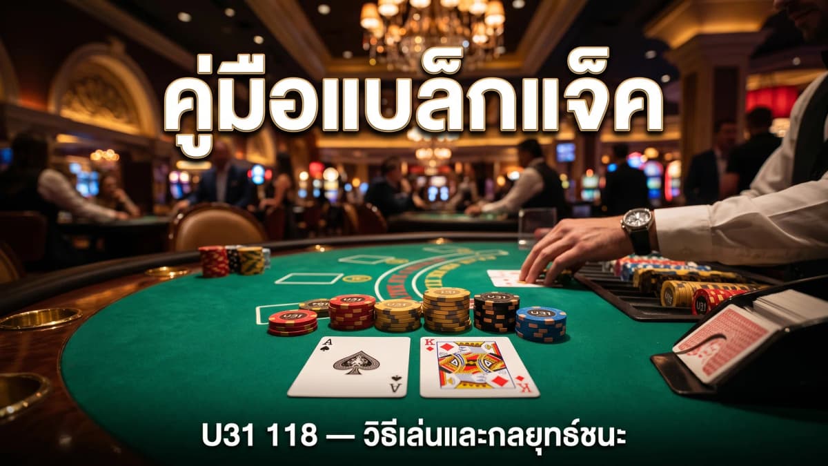 คู่มือแบล็กแจ็คออนไลน์ U31 118 วิธีเล่นและกลยุทธ์ชนะ 2026